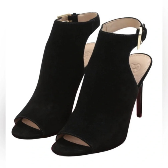 TORY BURCH: Britannia Tuxedo Suede Bootie Size 8 LNC - Picture 1 of 9